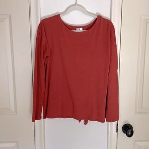 Francesca’s Alya Orange Open Back Sweater